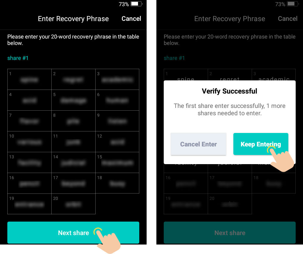 Keystone-Shamir Backup-7
